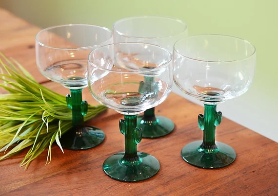 Libbey Cactus Margarita Glasses, Set of 4