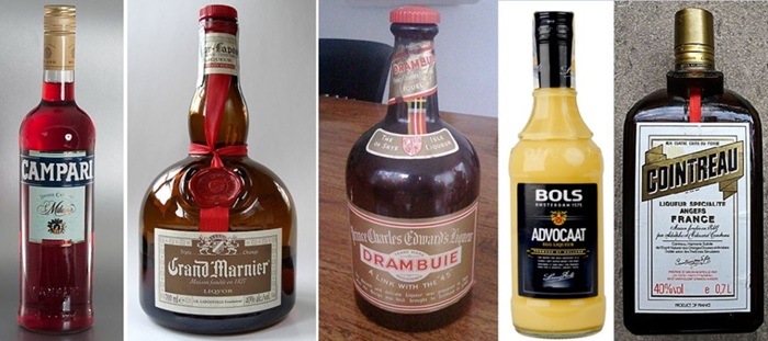 different liquor and spirits
